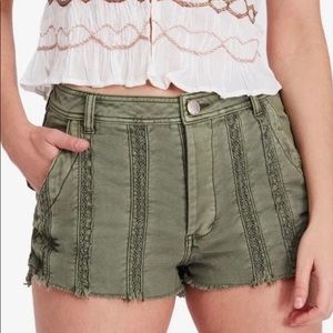 NWOT: Free People Army Green Mini Short